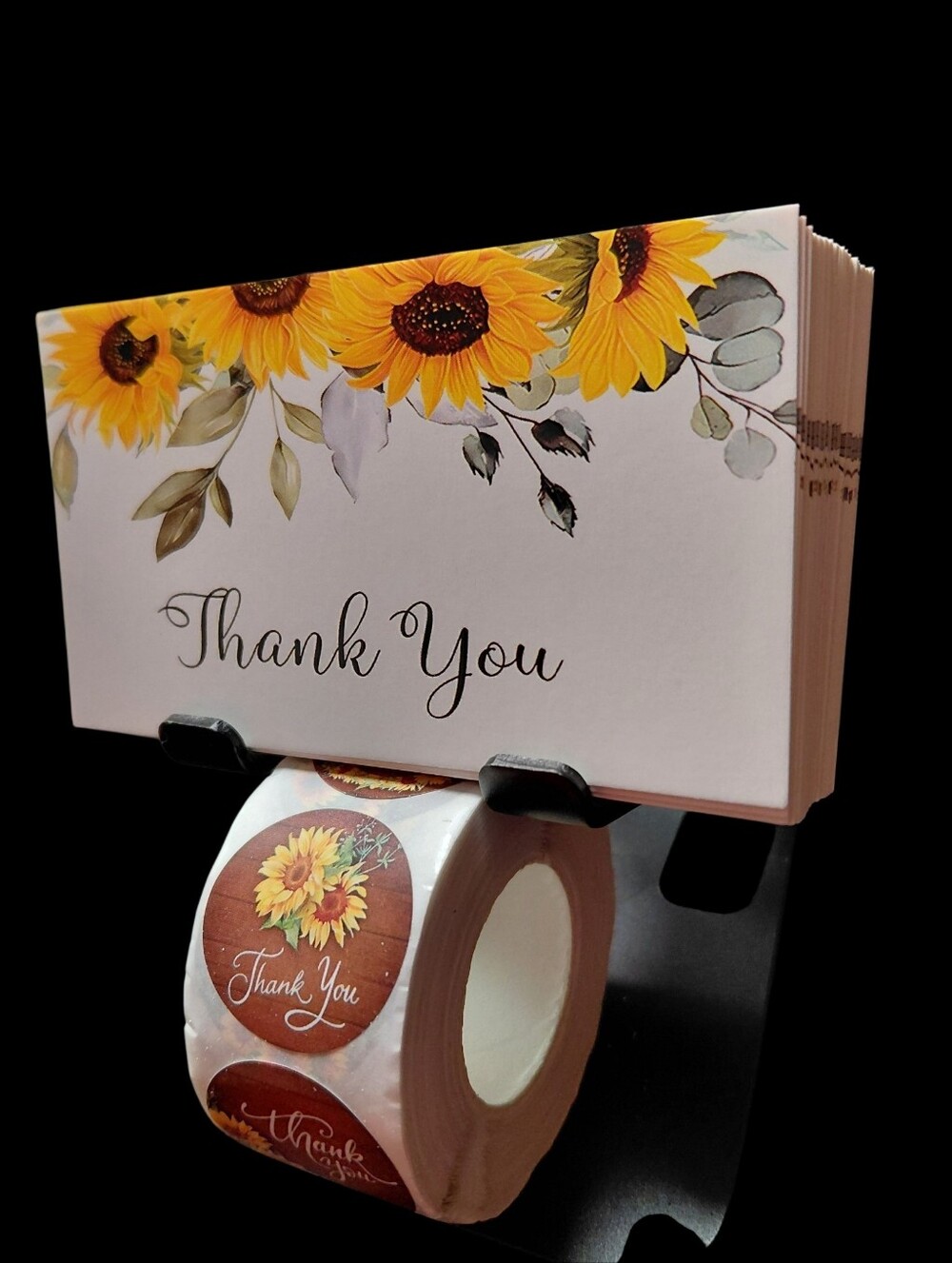 550ct. 50ct. Sunflower 'Thank You' Cards, 500ct. Stickers, 3 Random Polymailers - Picture 4 of 5